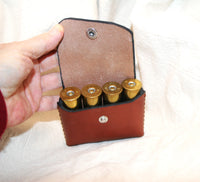 pocket pouch 12 gauge  3inch  4 rounds Leather Ammo Pouch Shotgun Cartridge Holder