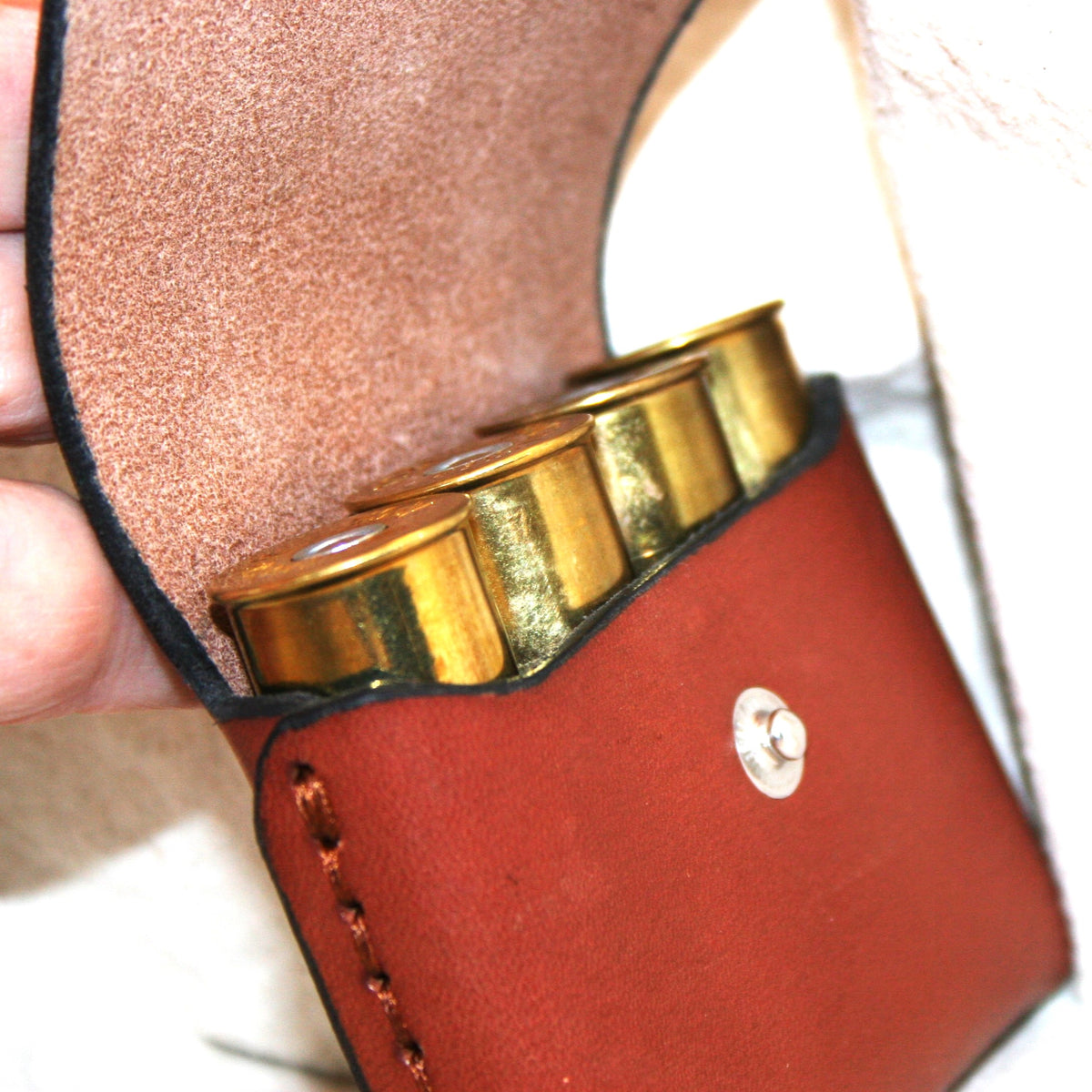 pocket pouch 12 gauge  3inch  4 rounds Leather Ammo Pouch Shotgun Cartridge Holder