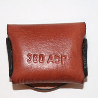 pocket pouch 380 acp Ammo holder leather, for 4 x 380 acp rounds, pocket carry wallet