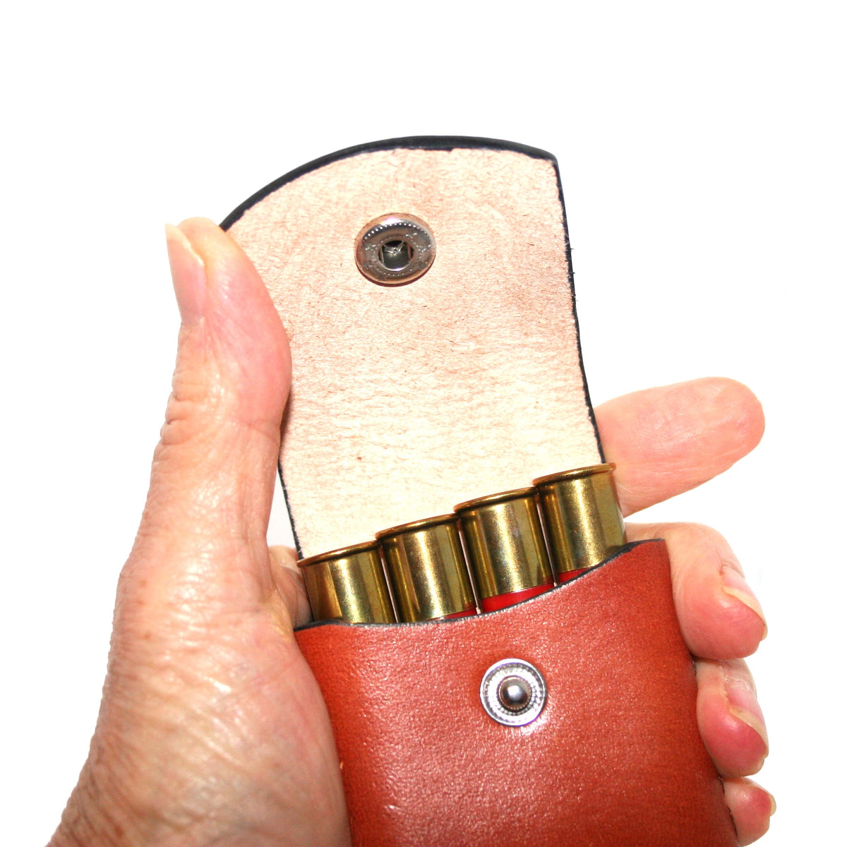 pocket pouch 410 Ammo holder Bond Arms, leather, for four (4) 2.5" shells, pocket carry wallet style