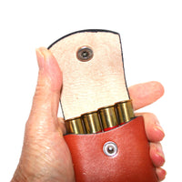 pocket pouch 410 Ammo holder Bond Arms, leather, for four (4) 2.5" shells, pocket carry wallet style