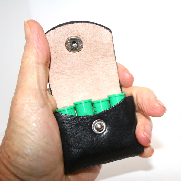 pocket pouch 44 spl / 44 mag Ammo holder leather, for 4 x 44 rounds, pocket carry wallet