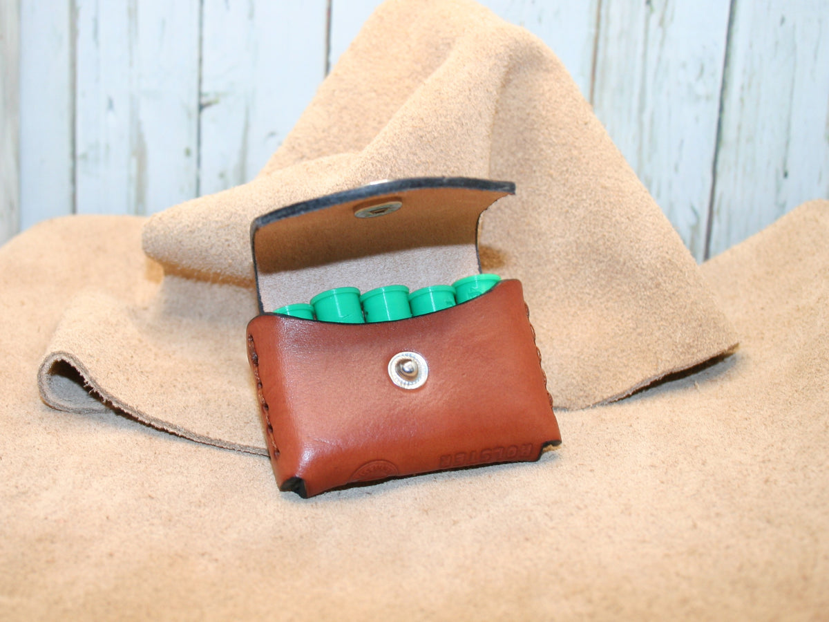 pocket pouch 44 spl  / 44 mag Ammo holder for 5 x 44 rounds leather pocket carry