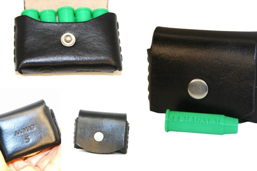 pocket pouch 44 spl  / 44 mag Ammo holder for 5 x 44 rounds leather pocket carry
