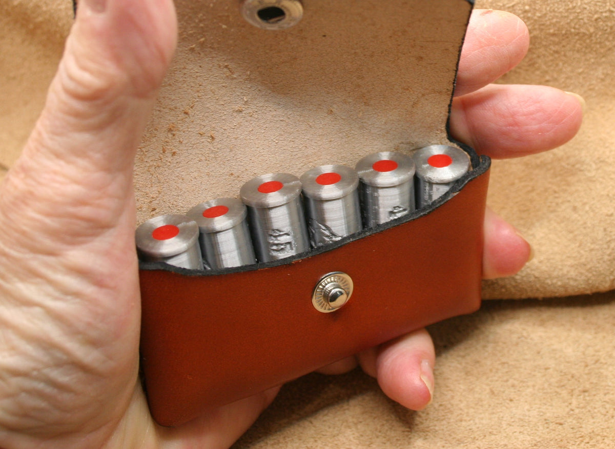 pocket pouch 45 LC pocket carry Ammo holder 6 rounds leather, wallet style