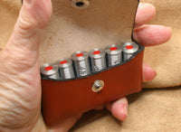 pocket pouch 45 LC pocket carry Ammo holder 6 rounds leather, wallet style