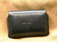pocket pouch 45 LC pocket carry Ammo holder 6 rounds leather, wallet style