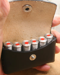 pocket pouch 45 LC pocket carry Ammo holder 6 rounds leather, wallet style