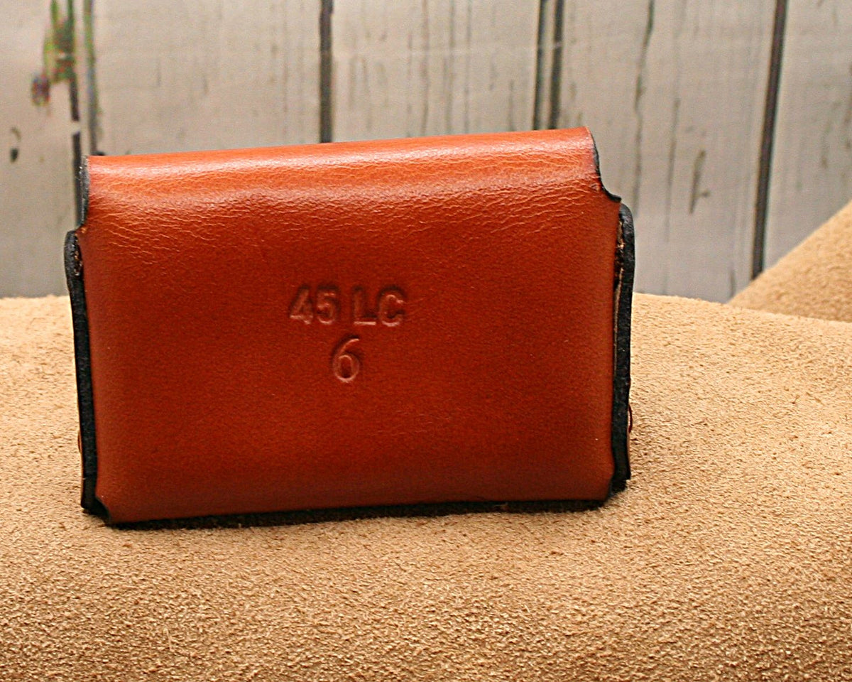pocket pouch 45 LC pocket carry Ammo holder 6 rounds leather, wallet style