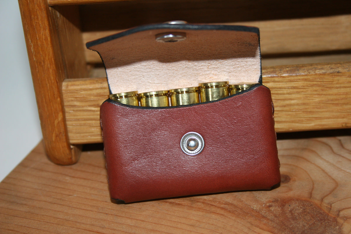 pocket pouch 45LC Ammo holder Bond Arms, leather, holds 5 rds, pocket carry wallet