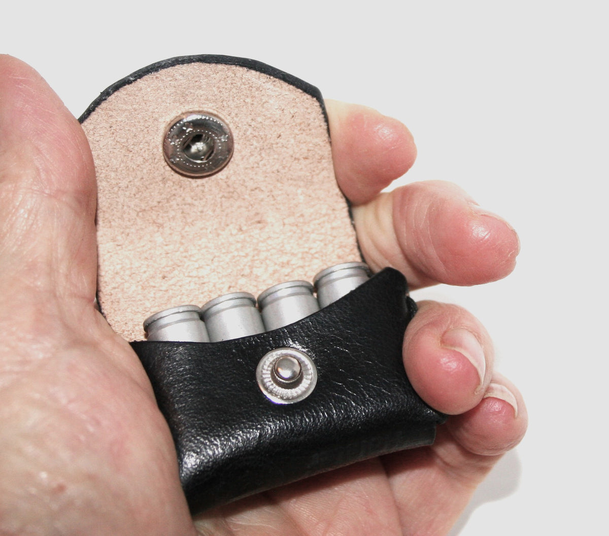 pocket pouch 9 mm Ammo holder Bond Arms, leather, holds four (4) shells, pocket carry wallet