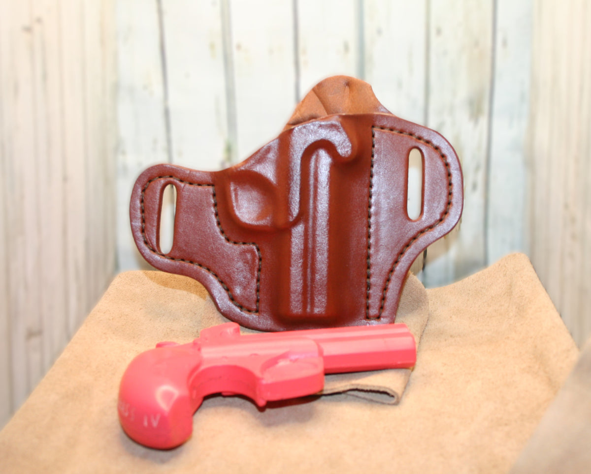 Bond Arms Derringer  Holster  4.25  inch,   Pancake style Black and Brown USA Made