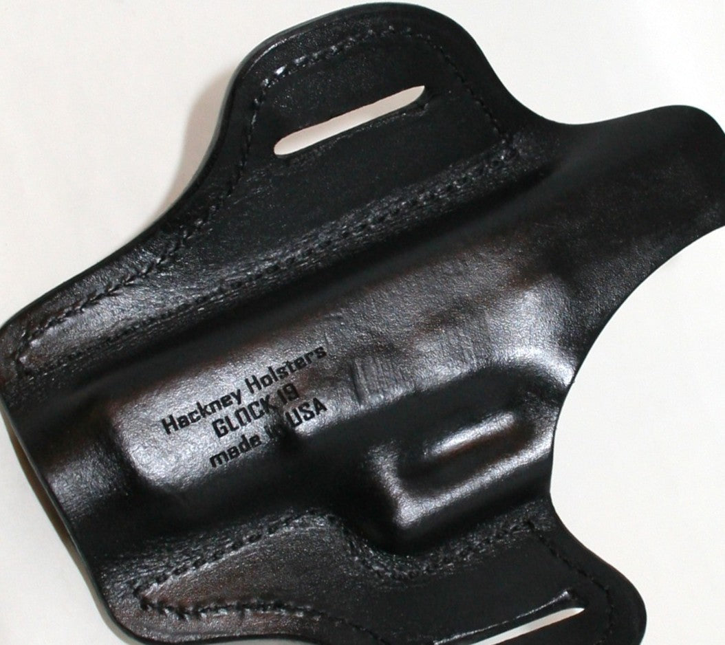 GLOCK 19 OWB  Leather pancake style Belt Holster