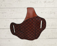 GLOCK 43 & 43X  LEATHER OWB,  PANCAKE HOLSTER