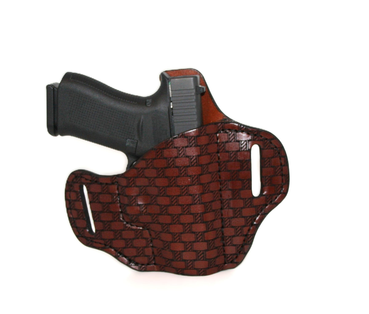 GLOCK 43 & 43X  LEATHER OWB,  PANCAKE HOLSTER