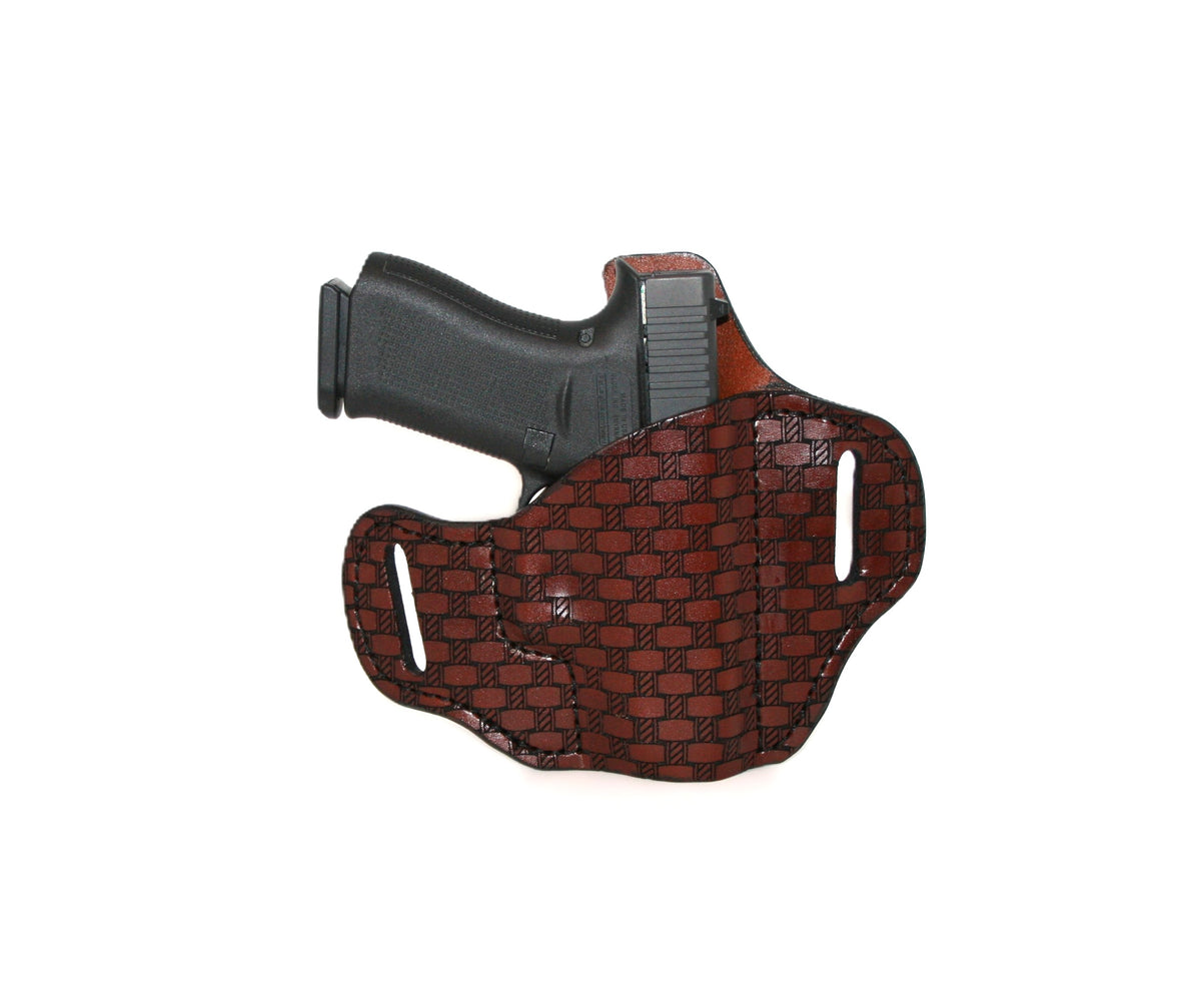 GLOCK 43 & 43X  LEATHER OWB,  PANCAKE HOLSTER