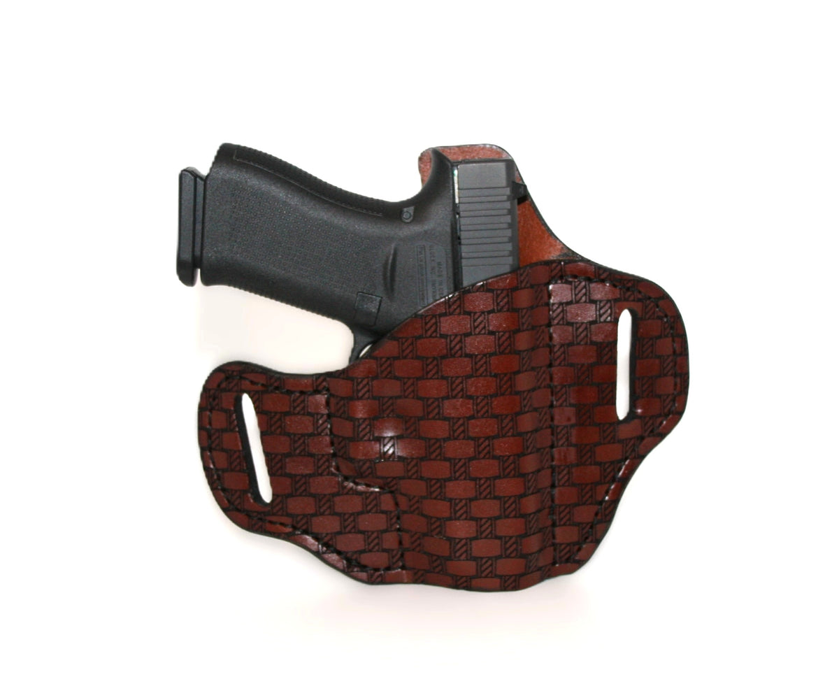 GLOCK 43 & 43X  LEATHER OWB,  PANCAKE HOLSTER