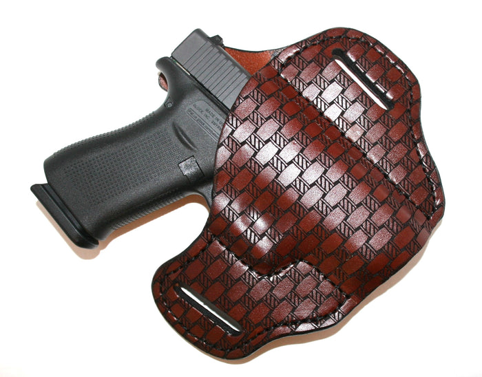 GLOCK 43 & 43X  LEATHER OWB,  PANCAKE HOLSTER