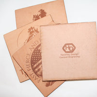Leather barrel racing Coaster Set  2(set of 4 with holder)