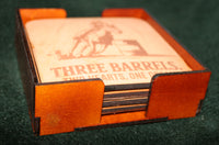 Leather Coaster Set barrel racing 1 (set of 4 with holder)