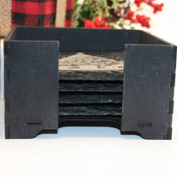Christmas Slate Coaster Set (6) Laser Engraved
