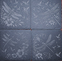 Dragonfly Slate Coaster Set Laser Engraved