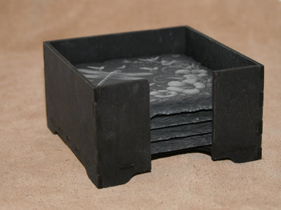 Dragonfly Slate Coaster Set Laser Engraved